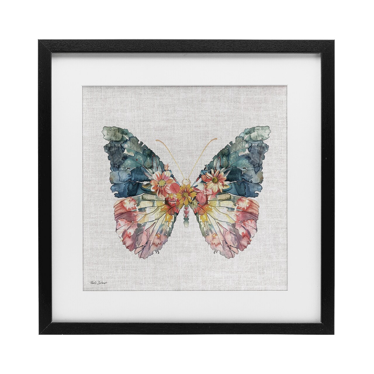 Stupell Industries Floral Flight Butterfly Wings Framed Print Under Glass, design by Nicole DeCamp